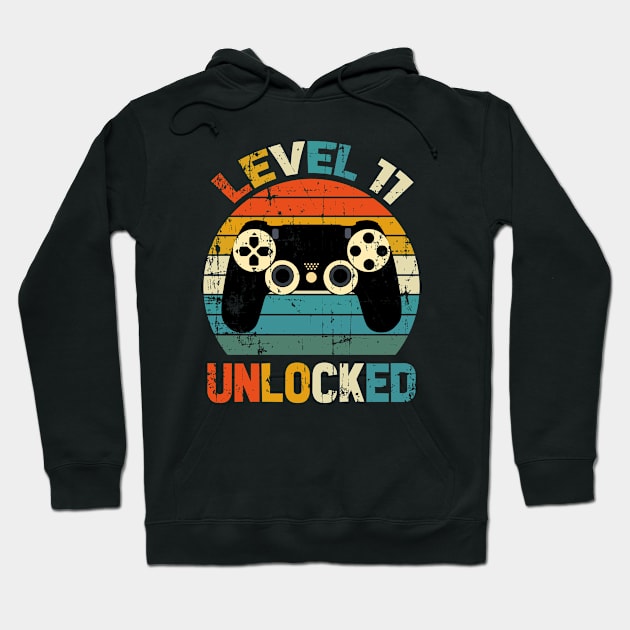 Level 11 Unlocked, 11th Birthday, 12 Years old, Gamer Birthday, eleventh Birthday Boy, Gaming Gift, Awesome Since 2011 Hoodie by UranusArts